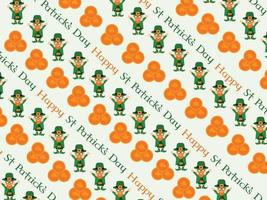 een wit achtergrond met een groen en oranje patroon dat zegt gelukkig st. Patrick dag. vector