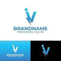 brief iv macht logo, geschikt voor ieder bedrijf met iv of vi initialen. vector