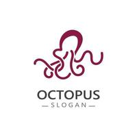 Octopus gemakkelijk modern lijn kunst logo ontwerp sjabloon vector