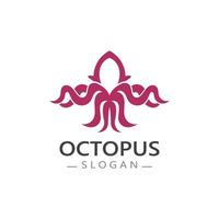 Octopus gemakkelijk modern lijn kunst logo ontwerp sjabloon vector
