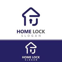 huis slot creatief logo ontwerp veiligheid sleutel bescherming concept voor bedrijf vector