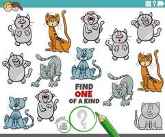 een van een soort spel met grappig tekenfilm katten en kittens vector