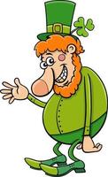 grappig tekenfilm elf van Ierse folklore Aan heilige Patrick dag vector