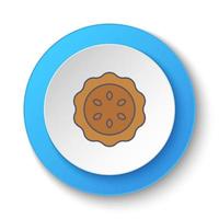 ronde knop voor web icoon, biscuit. knop banier ronde, insigne koppel voor toepassing illustratie Aan wit achtergrond vector