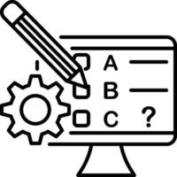 e-learning lijn icoon. online onderwijs schets logo voor web plaats ontwerp en mobiel apps. vector illustratie.