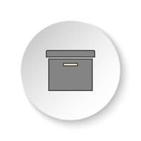 ronde knop voor web icoon, kantoor doos. knop banier ronde, insigne koppel voor toepassing illustratie Aan wit achtergrond vector