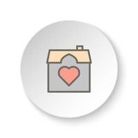 ronde knop voor web icoon, huis, huis, liefde. knop banier ronde, insigne koppel voor toepassing illustratie Aan wit achtergrond vector
