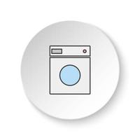 ronde knop voor web icoon, wasmachine. knop banier ronde, insigne koppel voor toepassing illustratie Aan wit achtergrond vector