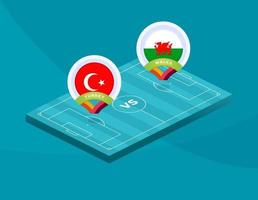 turkije vs wales voetbal vector