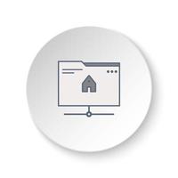ronde knop voor web icoon, map, huis, plaats. knop banier ronde, insigne koppel voor toepassing illustratie Aan wit achtergrond vector