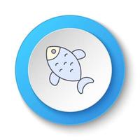 ronde knop voor web icoon, vis, voedsel. knop banier ronde, insigne koppel voor toepassing illustratie Aan wit achtergrond vector