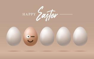 happy easter smile egg banner vector