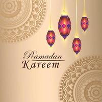 ramadan islamitisch festival met lantaarn vector