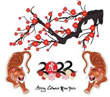 gelukkig chinees nieuwjaar 2022 - jaar van de tijger. nieuwe maanjaar banner ontwerpsjabloon. vector
