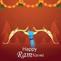 gelukkige ramnavami viering wenskaart met illustratie vector