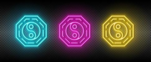 yin yang symbool neon vector icoon