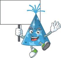 tekenfilm karakter van blauw partij hoed vector