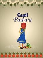 gudi padwa zuid-indiase festival achtergrond vector