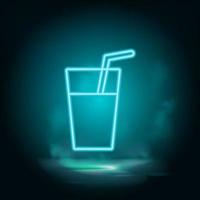 cocktail, drinken vector neon icoon. voedsel blauw neon illustratie. cocktail, drinken vector neon icoon Aan wit achtergrond