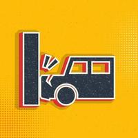 auto, auto, botsing, raken knal kunst, retro icoon. vector illustratie van knal kunst stijl Aan retro achtergrond