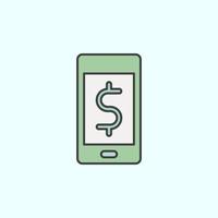 telefoon, dollar, geld kleur vector icoon, vector illustratie Aan wit achtergrond