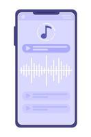 muziek- speler app Aan mobiel telefoon vlak concept vector plek illustratie