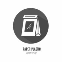 papier plastic icoon in vlak. logo voor bedrijf. voorraad vector. vector