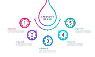 infographic laten vallen van water 5 opties of stappen. vector illustratie.