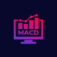 macd handel indicator icoon, vector