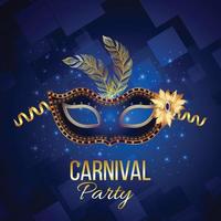 carnaval evenement poster of wenskaart op blauwe achtergrond vector