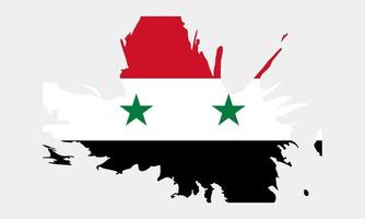 nationaal vlag van Syrië met borstel beroerte effect Aan wit achtergrond vector