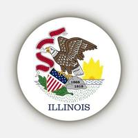 Illinois staat vlag. vector illustratie.