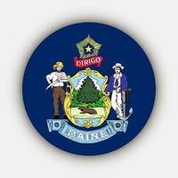 Maine staat vlag. vector illustratie.