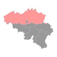 Vlaanderen regio kaart, belgië. vector illustratie.