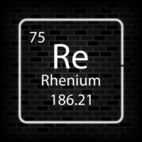 rhenium neon symbool. chemisch element van de periodiek tafel. vector illustratie.