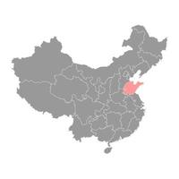 shandong provincie kaart, administratief divisies van China. vector illustratie.