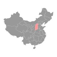 shanxi provincie kaart, administratief divisies van China. vector illustratie.