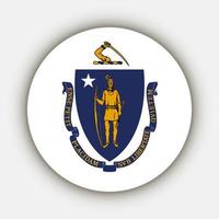 Massachusetts staat vlag. vector illustratie.