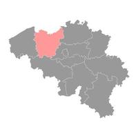oosten- Vlaanderen provincie kaart, provincies van belgië. vector illustratie.