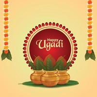 vectorillustratie en achtergrond van gelukkige ugadi vector