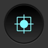 ronde knop icoon, in de roos, dartbord. knop banier ronde, insigne koppel voor toepassing illustratie Aan donker achtergrond vector