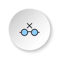 ronde knop voor web icoon, bril, markering, Ongelezen. knop banier ronde, insigne koppel voor toepassing illustratie Aan wit achtergrond vector