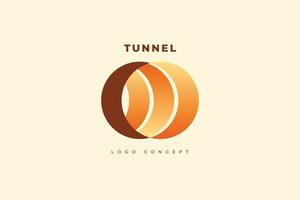 afgeronde tunnel logo concept vector ontwerp