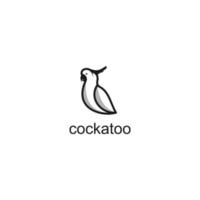 kaketoe logo ontwerp sjabloon. papegaai logo ontwerp meetkundig stijl vector sjabloon