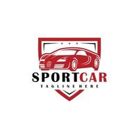 sport auto logo ontwerp. geweldig sport auto logo. een sport auto met schild logo. vector