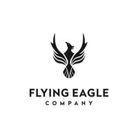 vliegend adelaar logo ontwerp sjabloon. geweldig een vliegend adelaar met goud kleur logo. een vliegend adelaar met goud kleur logo. vector