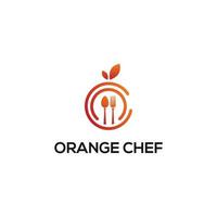 fruit met chef logo ontwerp vector grafisch