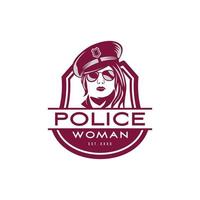Politie vrouw lijn kunst ontwerp grafisch inspiratie vector