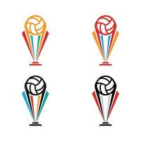 trofee volleybal logo sjabloon ontwerp vector icoon illustratie