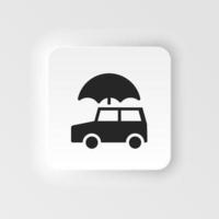 auto, auto, verzekering icoon - vector. verzekering papercut stijl vector icoon. Aan grijs achtergrond